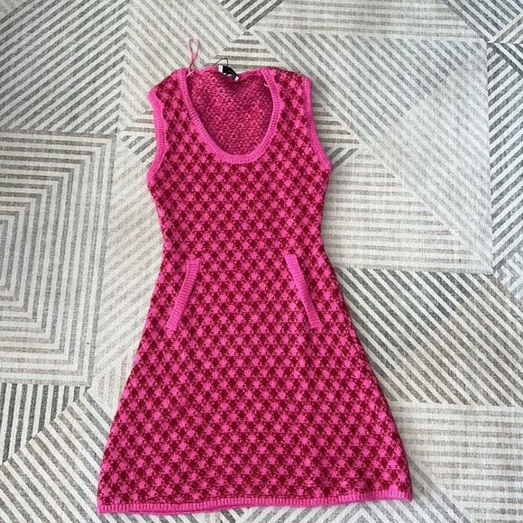 ZARA Women | Pink | PLAID KNIT DRESS - Picture 11 of 11
